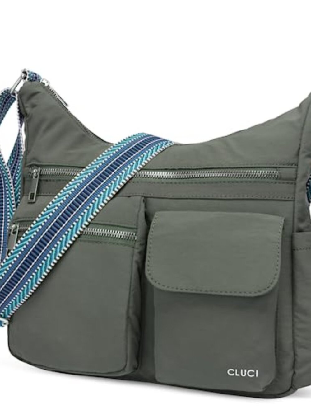 Nylon Crossbody Shoulder Bag Waterproof Handbag Adjustable Strap Multi-Pocket
